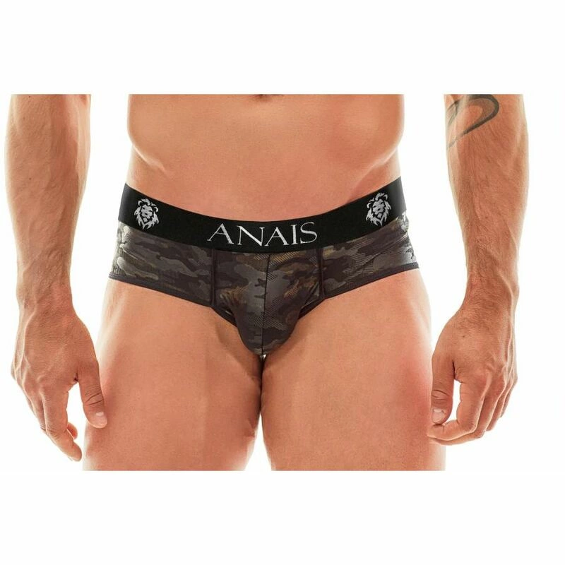 militarny wzor - Boutique Anelma Anais Men ELECTRO Brief M - Sporty Microfiber Underwear with Military Print
