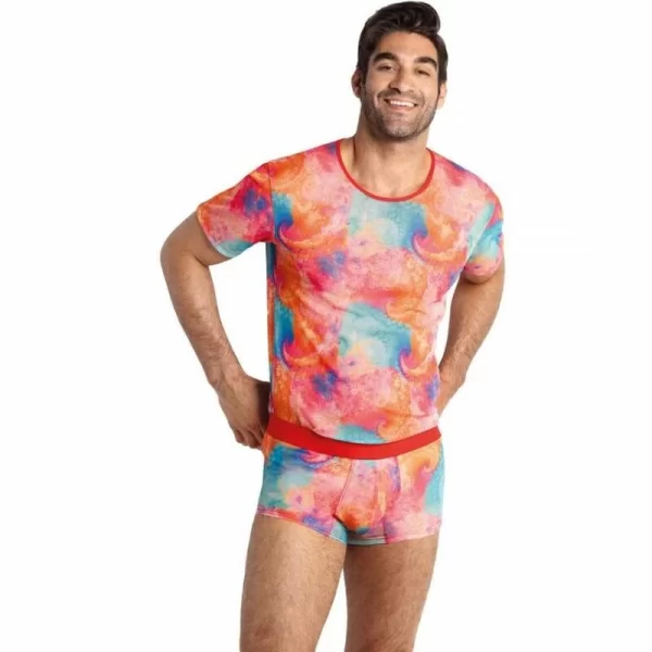 Anais Men T-Shirt Falcon S lycra bananowy wzor dopasowany