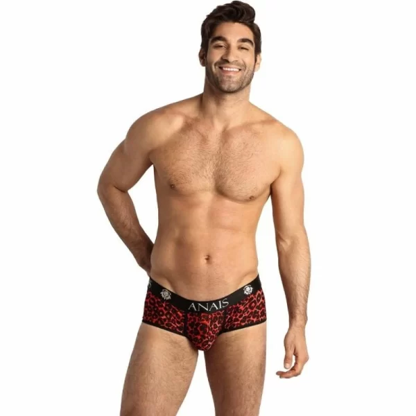 Anais Men Tribal Brief S czerwone figi z mikrofibry z motywem zwierzÄ™cym