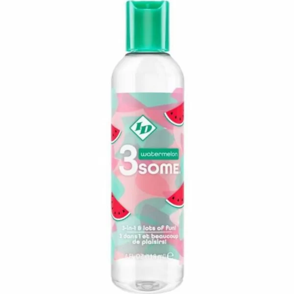 <b>ID 3SOME 3-in-1 Watermelon 120ml Multipurpose Lubricant Gel</b><br><br>Discover a versatile solution designed for comfort and enhanced intimacy with the ID 3SOME multipurpose gel. This advanced formula delivers a delicious watermelon aroma in a practical 120ml (4 fl oz) bottle