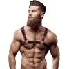 Fetish Submissive Attitude UprzÄ…Å¼ mÄ™ska na klatkÄ™ piersiowÄ… czarno-czerwona