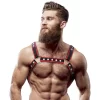 Fetish Submissive Attitude Bulldog - UprzÄ…Å¼ mÄ™ska eko-skora czarno-czerwona