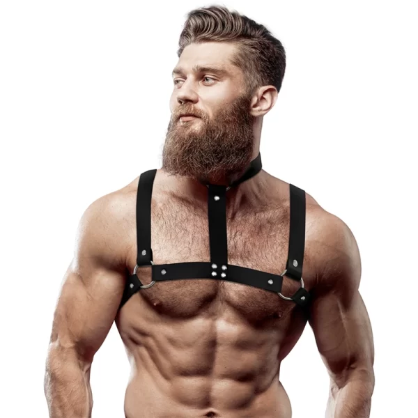 Fetish Submissive Attitude - UprzÄ…Å¼ na klatkÄ™ piersiowÄ… z eko-skory