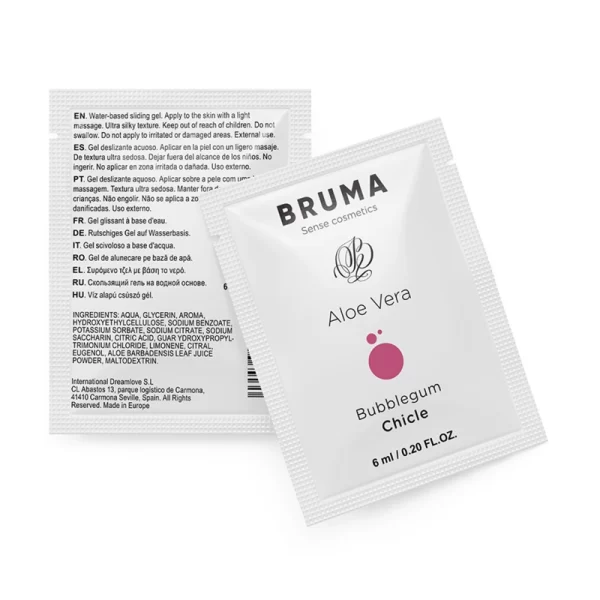 <strong>BRUMA Aloe Vera Water-Based Glide Gel Bubblegum 6ml Hydrating Formula</strong><br><br>Discover advanced comfort and hydration with the BRUMA Aloe Vera Water-Based Glide Gel