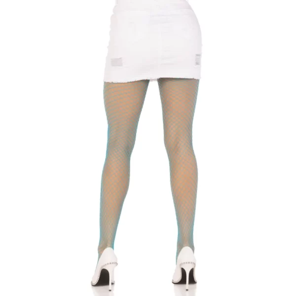 Alternative view of Leg Avenue Lycra Fishnet Pantyhose Neon Blue - One Size, Stretch Fit