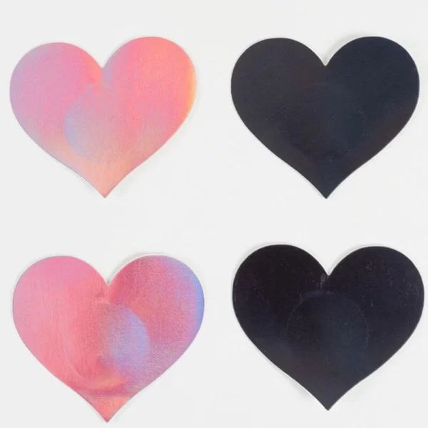 <b>Secret Play WOW BOOBS! Heart-Shaped Holographic Body Covers Set</b><br><br>Discover a stylish way to add a discreet and fashionable touch to your everyday or special occasion outfits with the Secret Play WOW BOOBS! Heart-Shaped Holographic Body Covers. This unique set offers both functionality and creativity