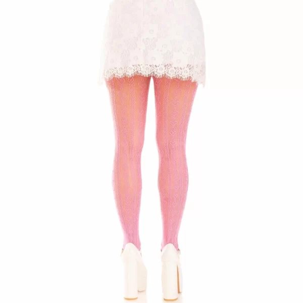 Alternative view of Leg Avenue Sweetheart Net Tights Heart Cutouts & Pink Bows One Size