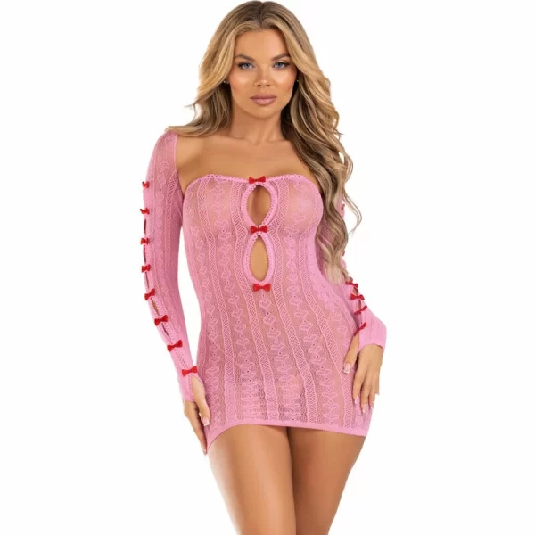 Leg Avenue Pink Heart & Bows Sheath Dress with Bolero - Boutique Anelma