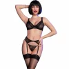Chilirose CR 4692 komplet bielizny 4-czÄ™Å›ciowy czarny S