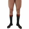 Macho Thin Socks Black/Red One Size - Elastic Semi-Transparent Design - Boutique Anelma MACHO Skarpetki Połprzezroczyste Czarny/Czerwony Uniwersalny Rozmiar