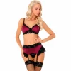 LivCo Corsetti NAHIR LC 20214 Burgundy Satin Lingerie Set S/M - Boutique Anelma Livco Corsetti Fashion Nahir komplet satynowy burgund S/M