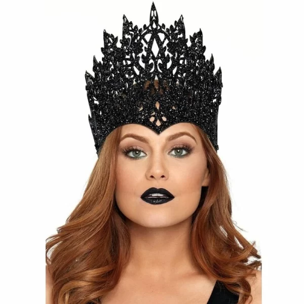 Alternative view of Leg Avenue Crown Black Glitter Blue Jewel - Elegant Party Accessory