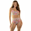 Subblime 954109 komplet bielizny z kwiatowym wzorem niebieski S/M
