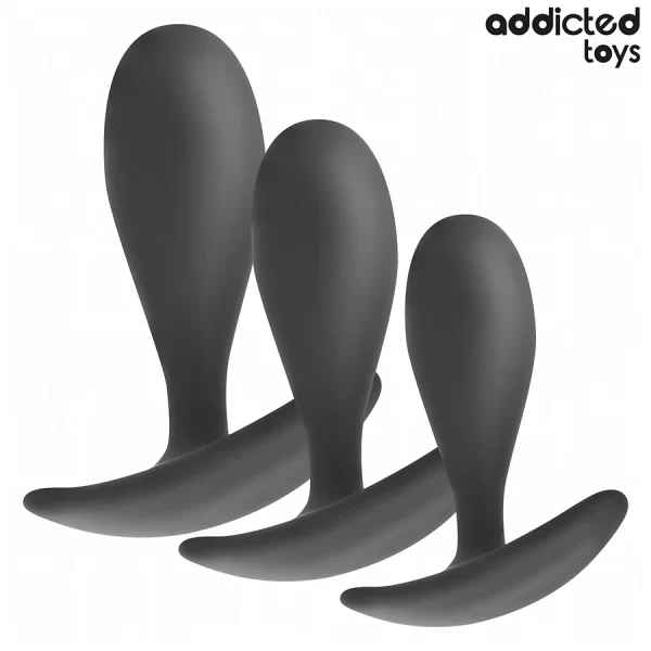 <strong>Addicted Toys Silicone Set â€“ 3-Piece Progressive Anal Plug Kit Model 2</strong><br/><br/>Discover a versatile set engineered for safety