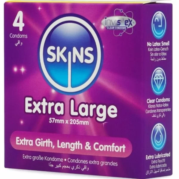 <p>Discover the Skins Extra Large Premium Condoms