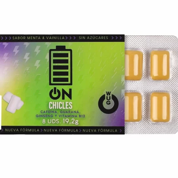 <b>WUG ON Functional Gum Mint & Vanilla 8pcs â€“ Caffeine & Guarana Boost</b><br><br>Discover a new way to energize your day with <b>WUG ON Functional Gum</b>