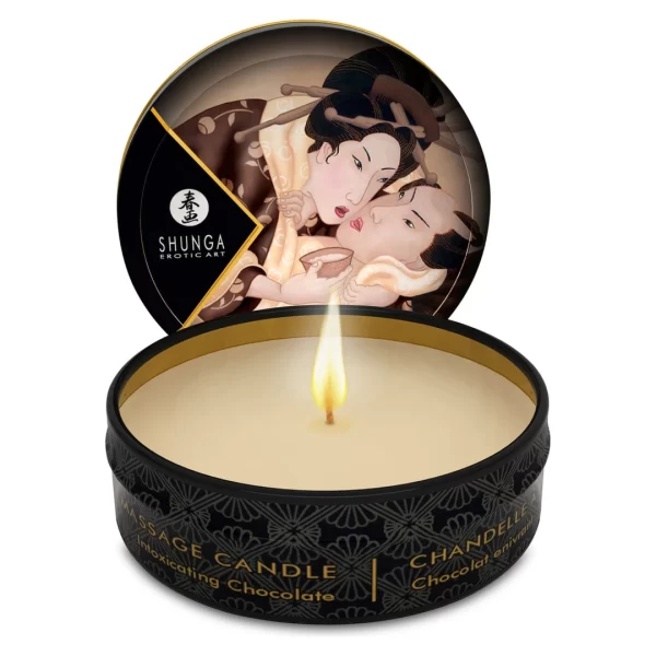<p><strong>Discover the art of relaxation with the Shunga Chocolate Scented Massage Candle 30ml.</strong> This luxurious candle is expertly crafted to create a captivating ambiance with its irresistible chocolate aroma