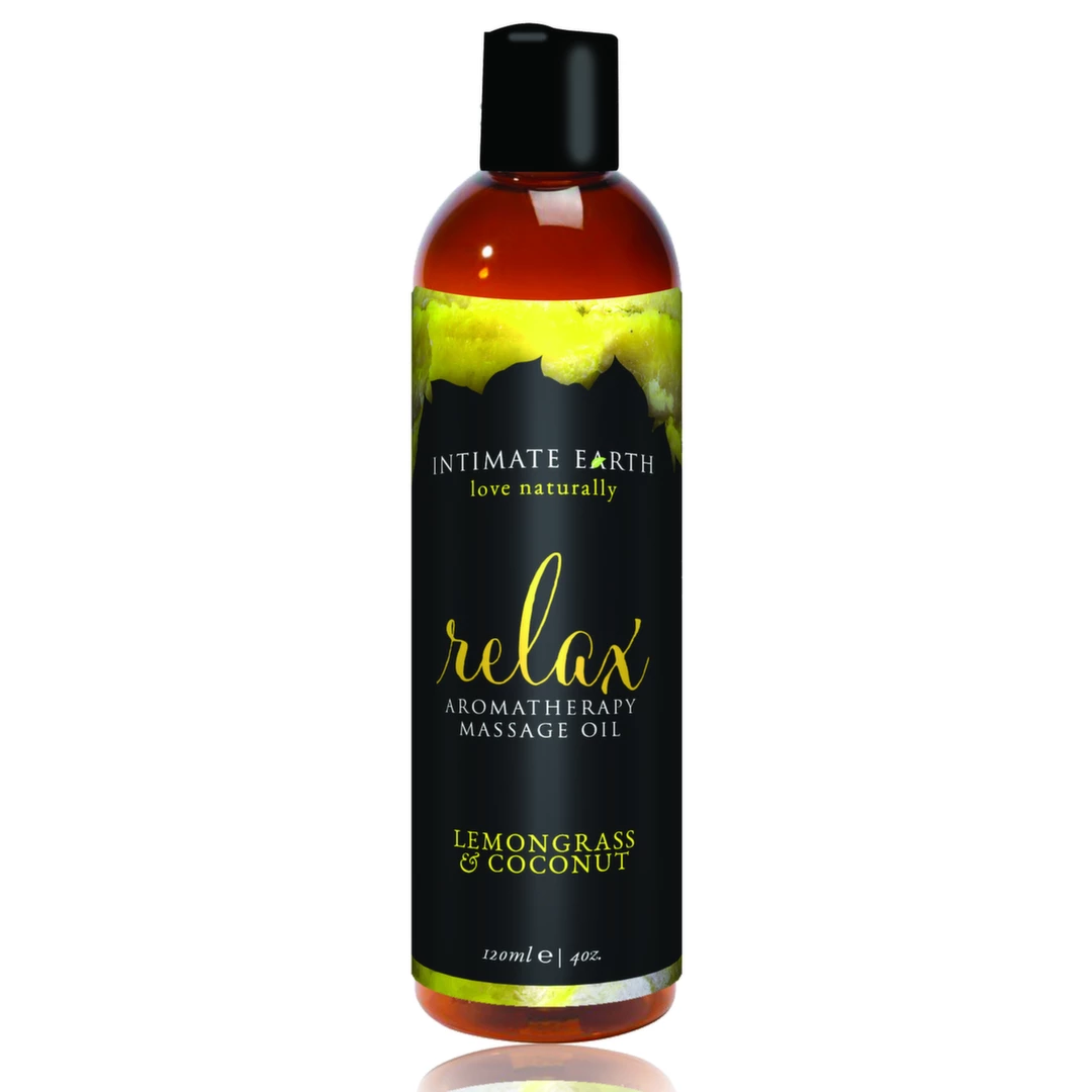 Intimate Earth Relax Massage Oil Lemongrass & Coconut 120ml Organic Care - Boutique Anelma Intimate Earth Relax Massage Oil Lemongrass & Coconut 120ml Organic Care