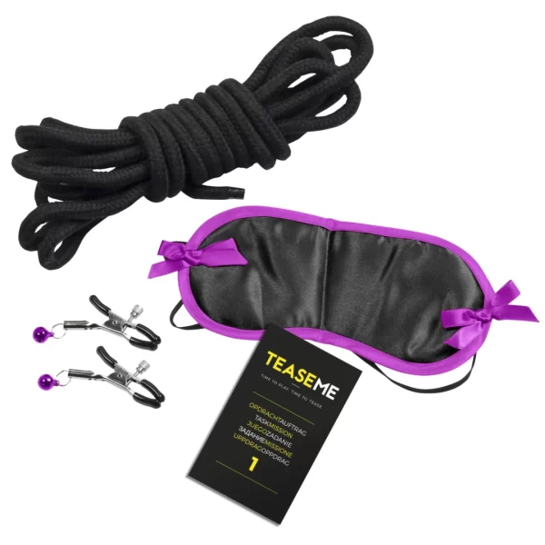 interactive set designed for two partners looking to explore the boundaries of shared excitement and communication. This thoughtfully curated kit from the acclaimed Tease & Please brand provides a unique way to deepen trust and understanding through engaging scenarios and playful challenges.</p>