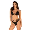 Obsessive Cobra Nive Black 2-Piece Lingerie Set S/M Adjustable Straps - Boutique Anelma