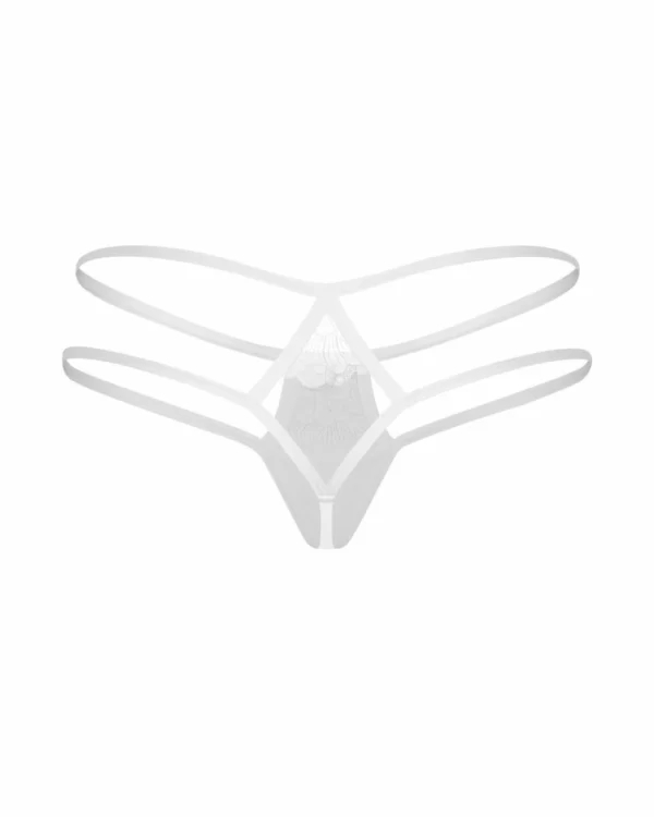 Alternative view of Obsessive Arrowel White Decorative Lace Panties with Pendant Detail 2XL/3XL