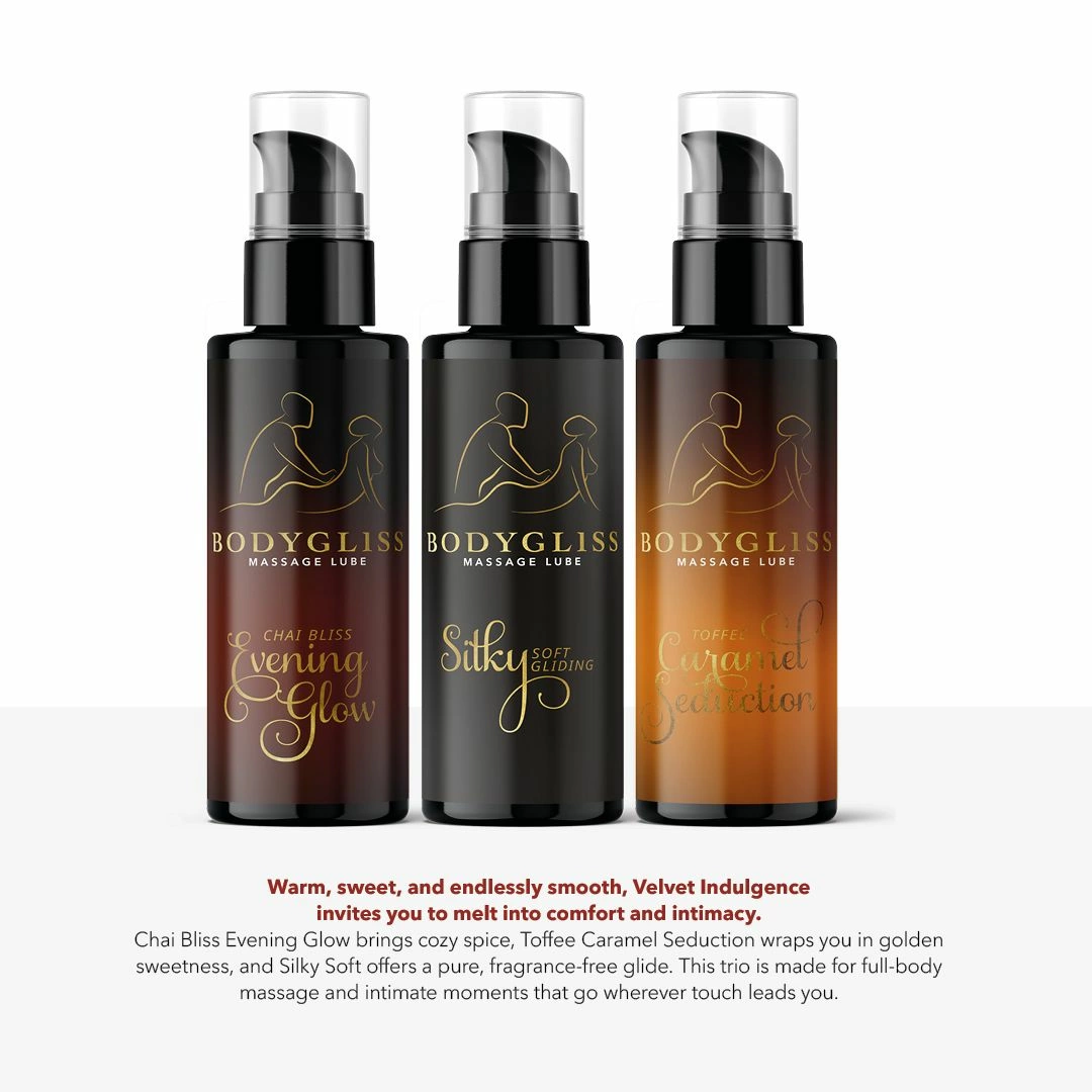 BodyGliss Travel Edition Velvet Indulgence 3x50ml - Zestaw Miniatur - Boutique Anelma <b>BodyGliss Travel Edition Velvet Indulgence 3-Pack Lubricant Set 3x30ml</b><br><br>