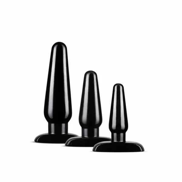 Blush Novelties Anal Adventures Basic Plug Kit Set of 3 - Black