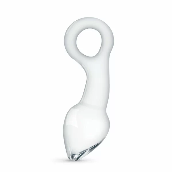 Glas No. 13 Curved Glass Plug with Pull Ring - Transparent