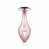 Rosy Gold Nouveau Geometric Anal Plug with Black Crystal Accent