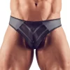 NEK Men's String S Black Matte Powernet Striped Design - Boutique Anelma