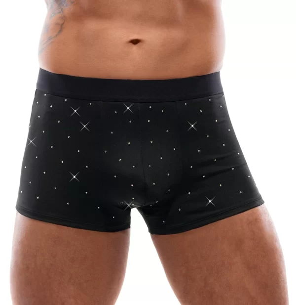 Svenjoyment Men's Microfibre Pants S Black with Rhinestone Detail
