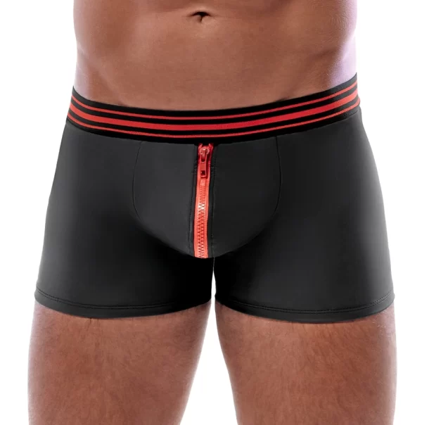 Svenjoyment Men's Boxer Briefs Black/Red S with Zipper Detail
