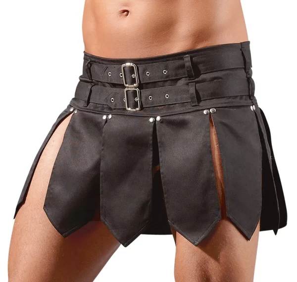 Cottelli Collection Gladiator-Inspired Skirt S Black Adjustable Belts