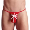 Cottelli Collection Men's Red Velvet String S-L with Satin Bow - Boutique Anelma
