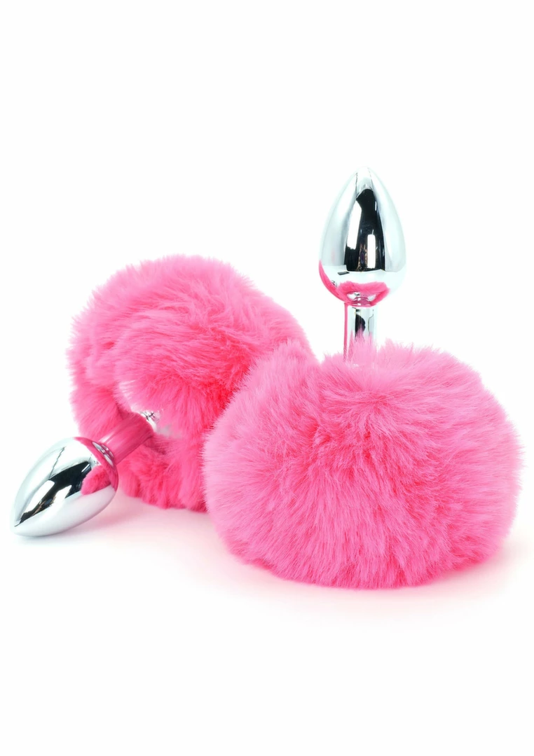 ToyJoy HAPPINESS Enchanting Bunnytail Aluminum Plug with Faux Fur Tail Silver - Boutique Anelma ToyJoy HAPPINESS Enchanting Bunnytail Aluminum Plug with Faux Fur Tail Silver