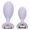 CalExotics First Time Crystal Booty Duo Silicone Plug Set Pink