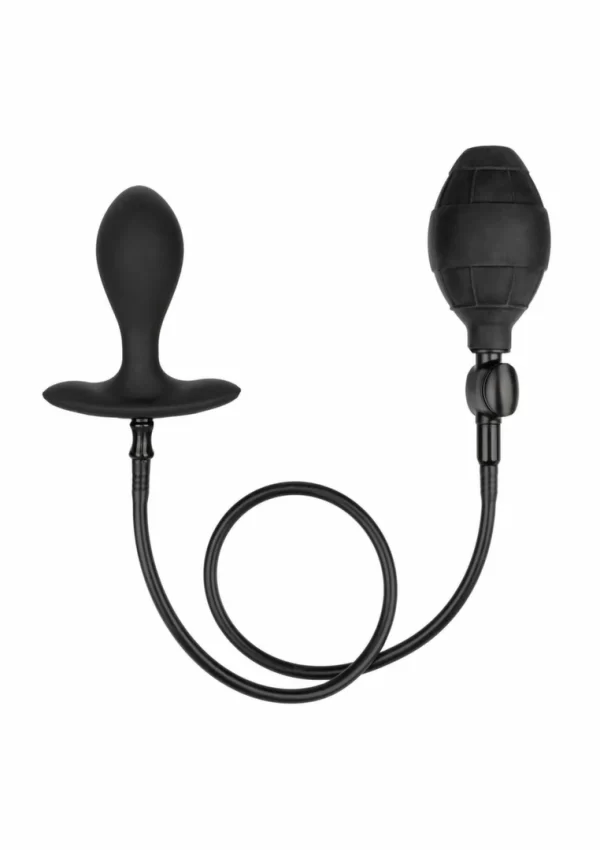 CalExotics Silicone Inflatable Plug Weighted Flexible 3â€ Black