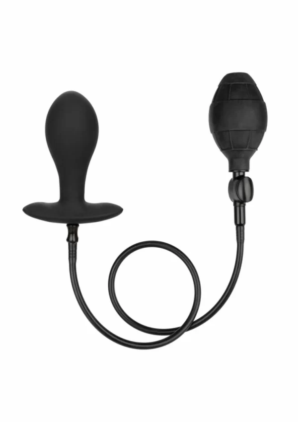 CalExotics Large Weighted Inflatable Plug Silicone System 3.25â€ Black