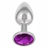 Jewel Small Amethyst Plug - Metallic Model with Gem Accent - Boutique Anelma Jewel Small Amethyst Plug - Metallic Model with Gem Accent