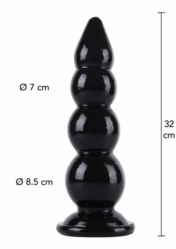 HIDDEN DESIRE Extreme Buttplug Balls 32 cm XXL PVC Black