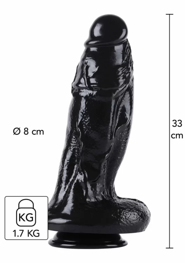 HIDDEN DESIRE Extreme Dong Xtra Thick 32.5 cm Black XXL Model