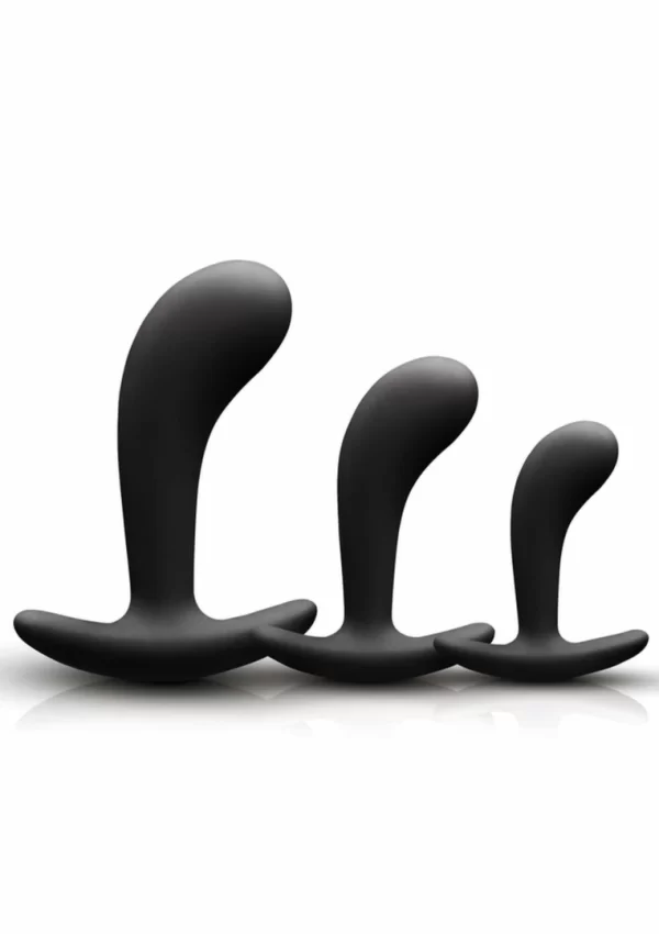 Renegade P Spot Kit Silicone Prostate Plug Set Black 3 Sizes