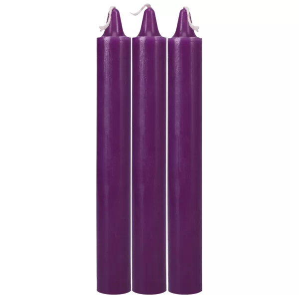 Doc Johnson Japanese Drip Candles Purple 3-Pack - Body-Safe Wax