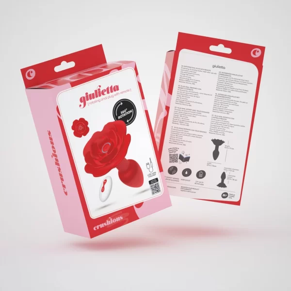 <b>Crushious Giulietta Rotating Rose Plug â€“ Red â€“ Model with Remote Control