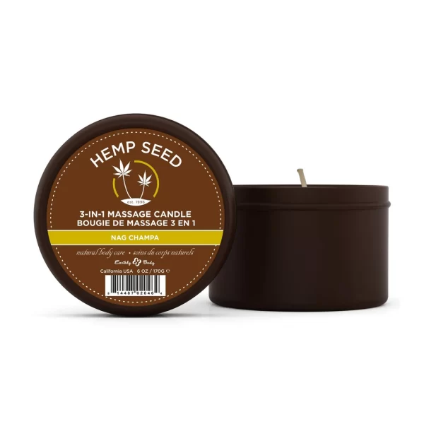 Earthly Body Nag Champa 3-in-1 Massage Candle 170g - Aromatic Oil System - Boutique Anelma Earthly Body Nag Champa 3-in-1 Massage Candle 170g - Aromatic Oil System