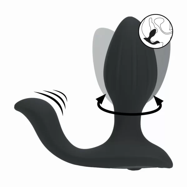 LEVELZ Plug-ilicious 2 Black - Rotating Silicone Plug with Ball Stimulator