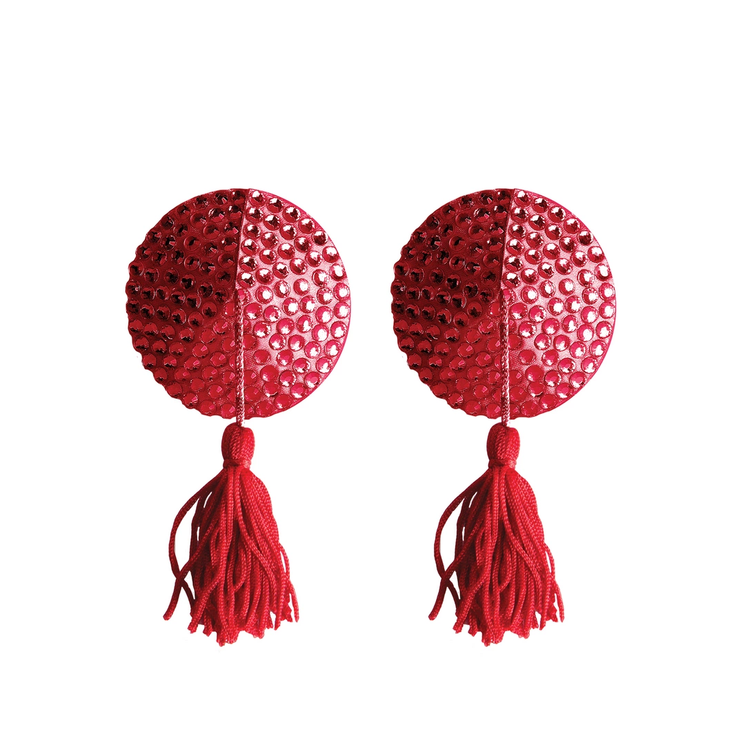 Ouch! Round Decorative Adhesive Tassels - Elegant Black - Boutique Anelma Ouch! Round Decorative Adhesive Tassels - Elegant Black