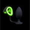 Ouch! Glow in the Dark Plug & Ring System - Fluorescent Green Silicone