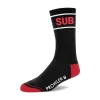<p>Showcase your unique style and personality with the Prowler RED Sub Crew Socks in an eye-catching black and red colorway. These socks are crafted for individuals who appreciate bold fashion statements and attention to detail