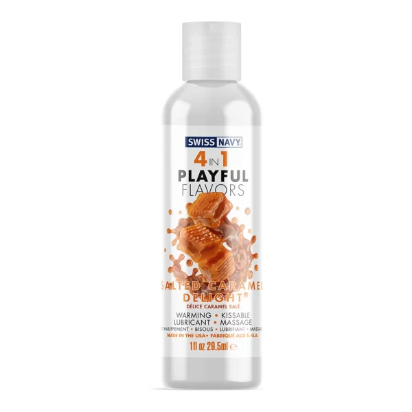 <p><strong>Swiss Navy Salted Caramel Flavored 4-in-1 Intimate Gel 30ml – Multi-Purpose